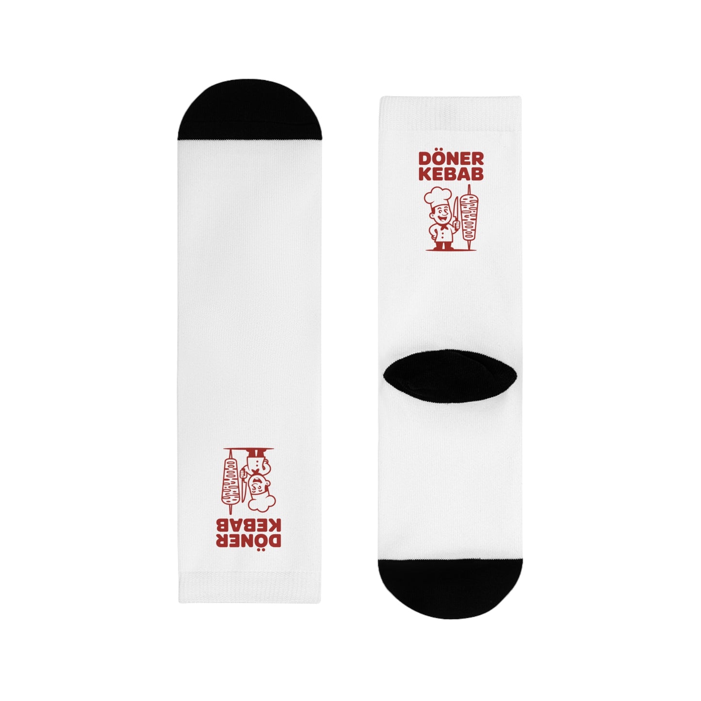 Döner Kebab Crew Socks - Fun Gift for Food Lovers, Comfortable Use for Everyday, Perfect for Parties, Festivals, & Casual Wear