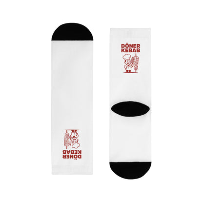 Döner Kebab Crew Socks - Fun Gift for Food Lovers, Comfortable Use for Everyday, Perfect for Parties, Festivals, & Casual Wear