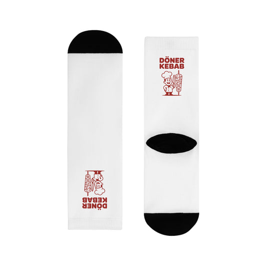 Döner Kebab Crew Socks - Fun Gift for Food Lovers, Comfortable Use for Everyday, Perfect for Parties, Festivals, & Casual Wear